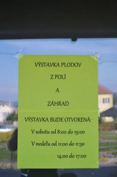 Výstava plodov z polí a záhrad r. 2016