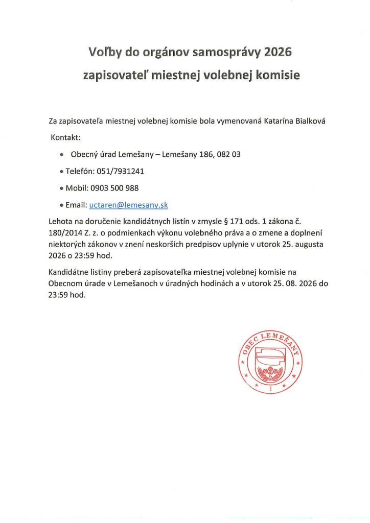 Voľby do orgánov samosprávy 2026
